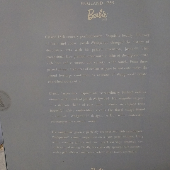 Wedgwood BarbieSpecial Edition , Pink Dress 2000 Mattel - Picture 4 of 6